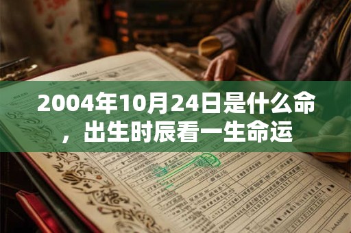 2004年10月24日是什么命，出生时辰看一生命运