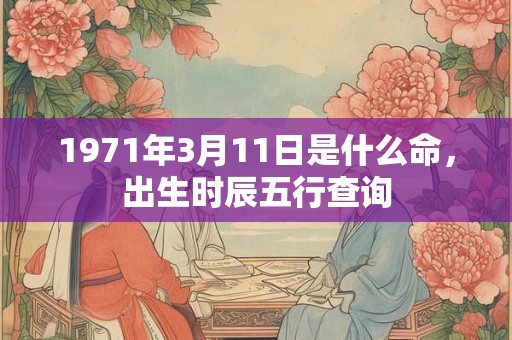 1971年3月11日是什么命，出生时辰五行查询