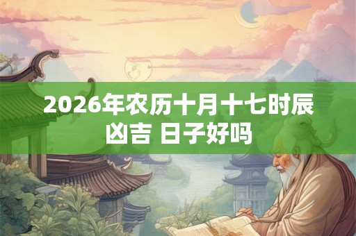 2026年农历十月十七时辰凶吉 日子好吗