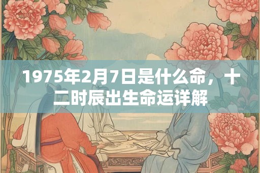1975年2月7日是什么命，十二时辰出生命运详解