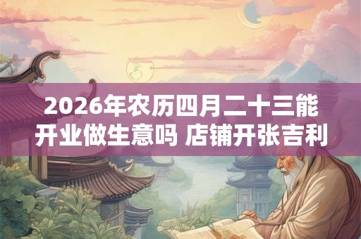2026年农历四月二十三能开业做生意吗 店铺开张吉利吗 2026年农历四月二十三能开业做生意吗 店铺开张吉利吗