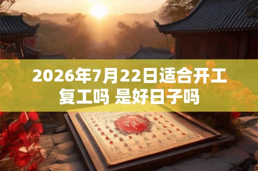 2026年7月22日适合开工复工吗 是好日子吗