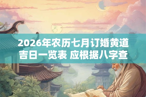 2026年农历七月订婚黄道吉日一览表 应根据八字查询