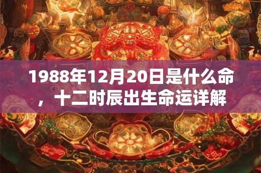 1988年12月20日是什么命，十二时辰出生命运详解