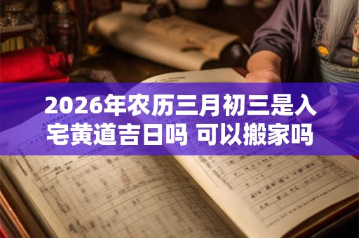 2026年农历三月初三是入宅黄道吉日吗 可以搬家吗