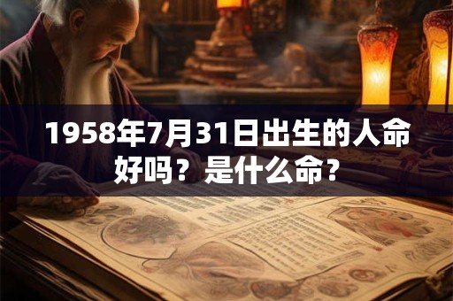 1958年7月31日出生的人命好吗?是什么命? 1958年7月31日出生的人命好吗?是什么命?