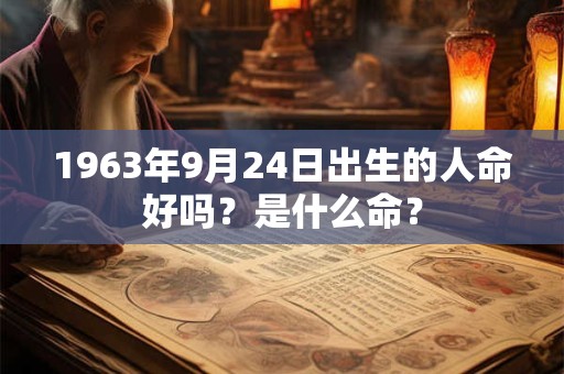 1963年9月24日出生的人命好吗？是什么命？