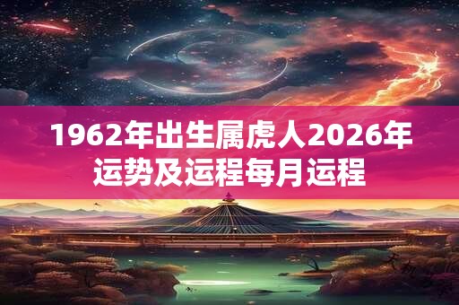 1962年出生属虎人2026年运势及运程每月运程
