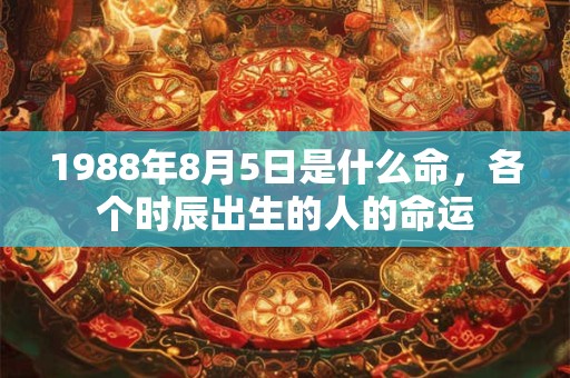 1988年8月5日是什么命,各个时辰出生的人的命运 1988年8月5日是什么命,各个时辰出生的人的命运