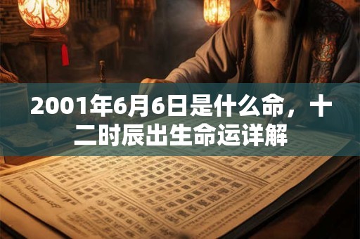 2001年6月6日是什么命,十二时辰出生命运详解 2001年6月6日是什么命,十二时辰出生命运详解