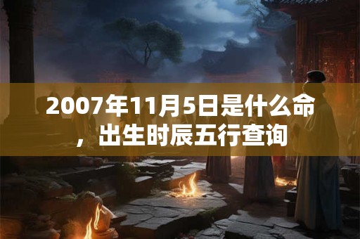 2007年11月5日是什么命，出生时辰五行查询