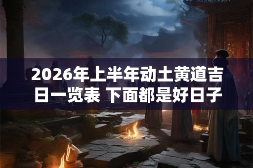 2026年上半年动土黄道吉日一览表 下面都是好日子