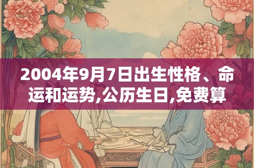 2004年9月7日出生性格、命运和运势,公历生日,免费算命 2004年9月7日出生性格、命运和运势,公历生日,免费算命