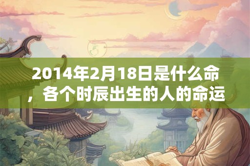 2014年2月18日是什么命，各个时辰出生的人的命运