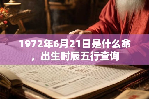 1972年6月21日是什么命，出生时辰五行查询