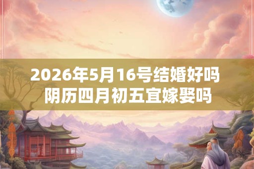 2026年5月16号结婚好吗 阴历四月初五宜嫁娶吗
