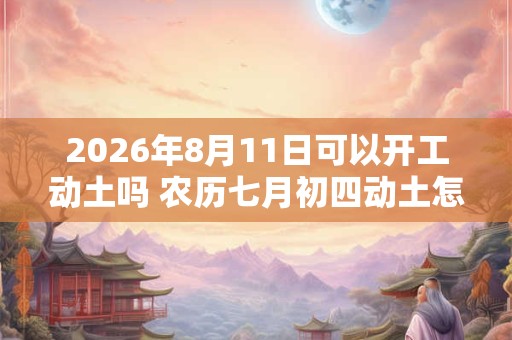 2026年8月11日可以开工动土吗 农历七月初四动土怎么样 2026年8月11日可以开工动土吗 农历七月初四动土怎么样