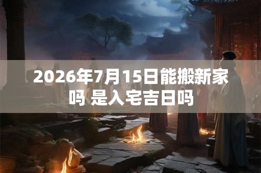 2026年7月15日能搬新家吗 是入宅吉日吗 2026年7月15日能搬新家吗 是入宅吉日吗