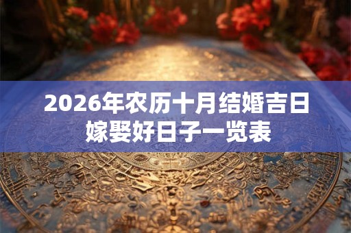 2026年农历十月结婚吉日 嫁娶好日子一览表 2026年农历十月结婚吉日 嫁娶好日子一览表
