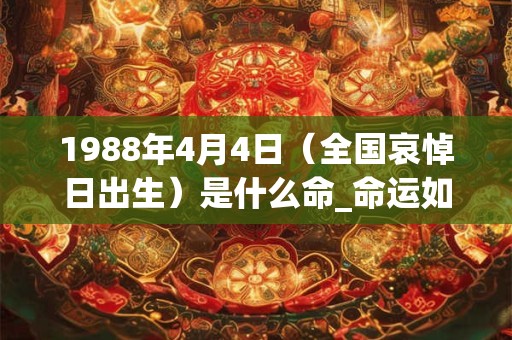 1988年4月4日(全国哀悼日出生)是什么命_命运如何 1988年4月4日(全国哀悼日出生)是什么命_命运如何