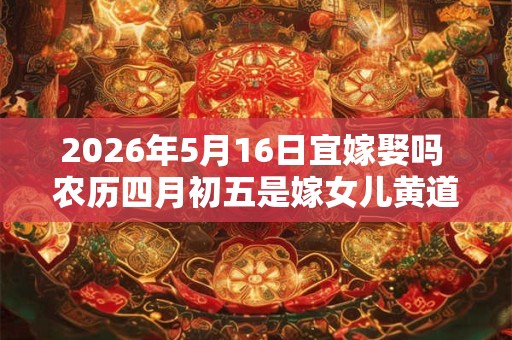 2026年5月16日宜嫁娶吗 农历四月初五是嫁女儿黄道吉日吗 2026年5月16日宜嫁娶吗 农历四月初五是嫁女儿黄道吉日吗
