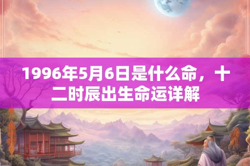 1996年5月6日是什么命，十二时辰出生命运详解
