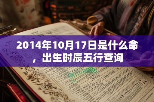 2014年10月17日是什么命,出生时辰五行查询 2014年10月17日是什么命,出生时辰五行查询