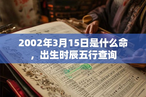 2002年3月15日是什么命，出生时辰五行查询