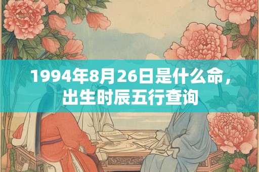 1994年8月26日是什么命,出生时辰五行查询 1994年8月26日是什么命,出生时辰五行查询
