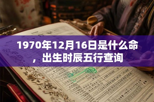 1970年12月16日是什么命,出生时辰五行查询 1970年12月16日是什么命,出生时辰五行查询