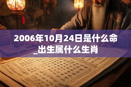 2006年10月24日是什么命_出生属什么生肖