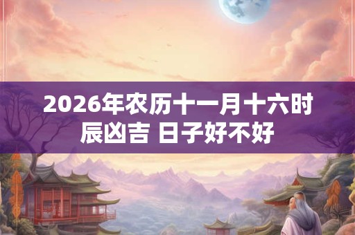 2026年农历十一月十六时辰凶吉 日子好不好 2026年农历十一月十六时辰凶吉 日子好不好