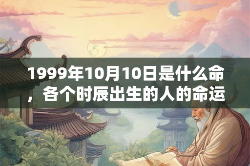 1999年10月10日是什么命，各个时辰出生的人的命运