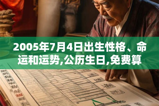 2005年7月4日出生性格、命运和运势,公历生日,免费算命 2005年7月4日出生性格、命运和运势,公历生日,免费算命