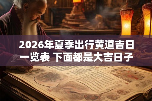2026年夏季出行黄道吉日一览表 下面都是大吉日子 2026年夏季出行黄道吉日一览表 下面都是大吉日子