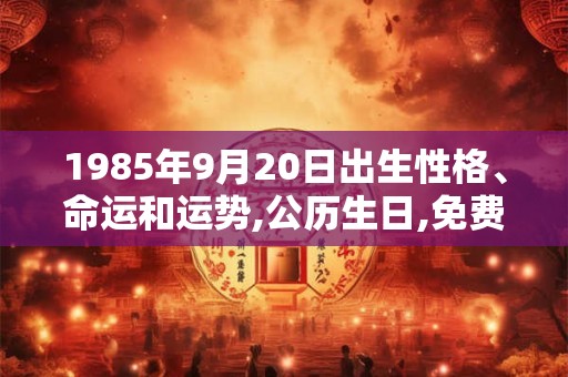 1985年9月20日出生性格、命运和运势,公历生日,免费算命 1985年9月20日出生性格、命运和运势,公历生日,免费算命