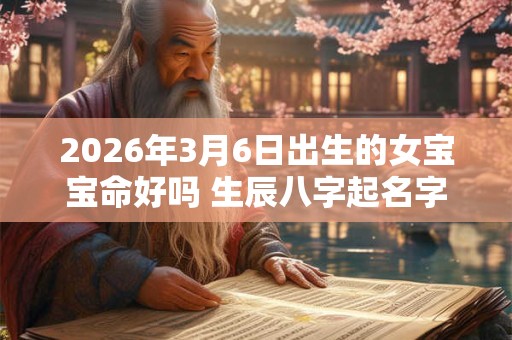 2026年3月6日出生的女宝宝命好吗 生辰八字起名字 2026年3月6日出生的女宝宝命好吗 生辰八字起名字