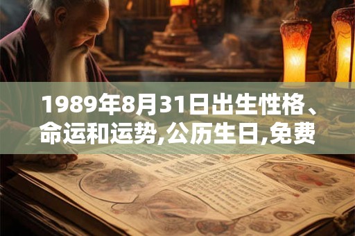 1989年8月31日出生性格、命运和运势,公历生日,免费算命