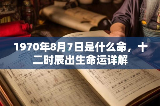 1970年8月7日是什么命,十二时辰出生命运详解 1970年8月7日是什么命,十二时辰出生命运详解