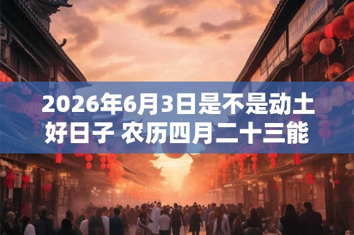 2026年6月3日是不是动土好日子 农历四月二十三能动土吗