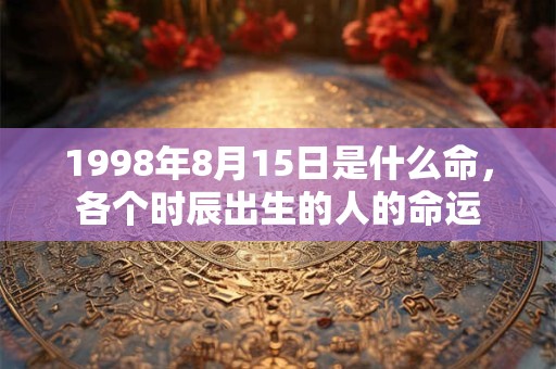 1998年8月15日是什么命，各个时辰出生的人的命运