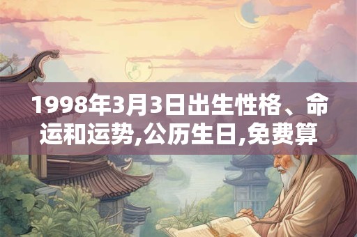 1998年3月3日出生性格、命运和运势,公历生日,免费算命