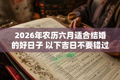 2026年农历六月适合结婚的好日子 以下吉日不要错过 2026年农历六月适合结婚的好日子 以下吉日不要错过