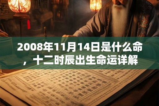 2008年11月14日是什么命,十二时辰出生命运详解 2008年11月14日是什么命,十二时辰出生命运详解