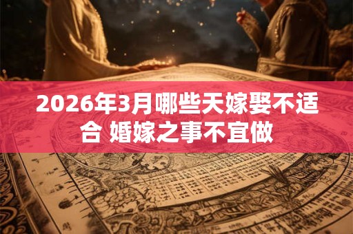 2026年3月哪些天嫁娶不适合 婚嫁之事不宜做