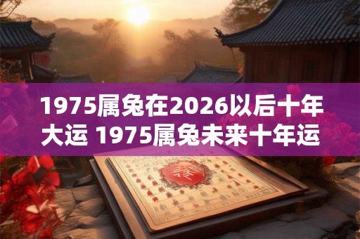 1975属兔在2026以后十年大运 1975属兔未来十年运势如何