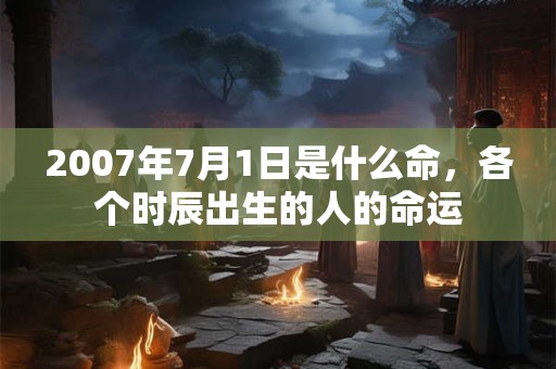 2007年7月1日是什么命,各个时辰出生的人的命运 2007年7月1日是什么命,各个时辰出生的人的命运