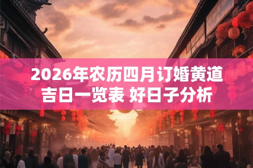 2026年农历四月订婚黄道吉日一览表 好日子分析 2026年农历四月订婚黄道吉日一览表 好日子分析