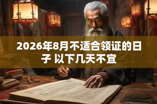 2026年8月不适合领证的日子 以下几天不宜 2026年8月不适合领证的日子 以下几天不宜