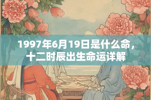 1997年6月19日是什么命，十二时辰出生命运详解